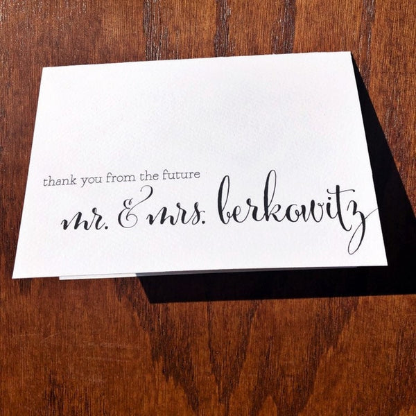 Thank You from the New or Future Mr. and Mrs. Bridal Shower Cards