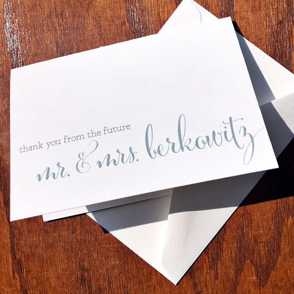 Thank You from the New or Future Mr. and Mrs. Bridal Shower Cards