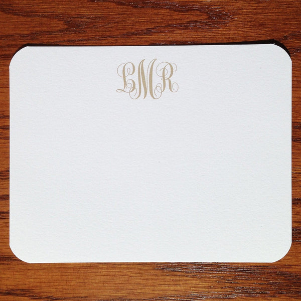 Script Monogram Stationery Set of cotton correspondence cards