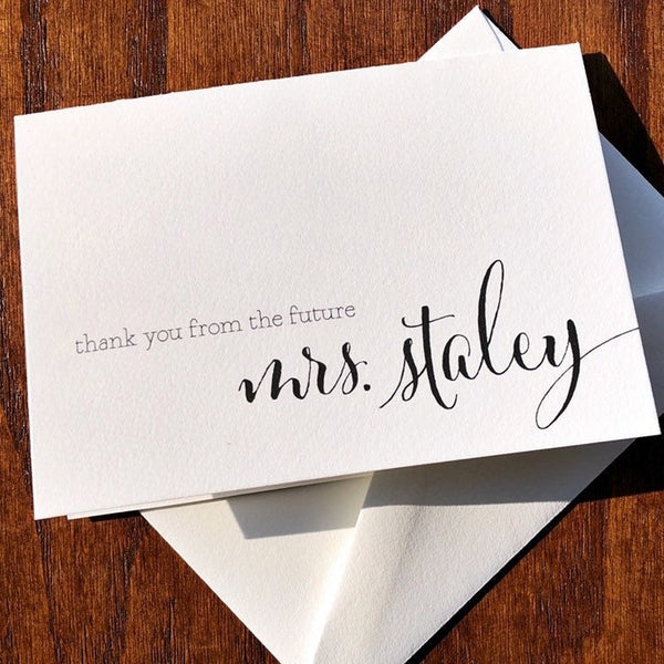 Thank You from the New or Future Mr. and Mrs. Bridal Shower Cards