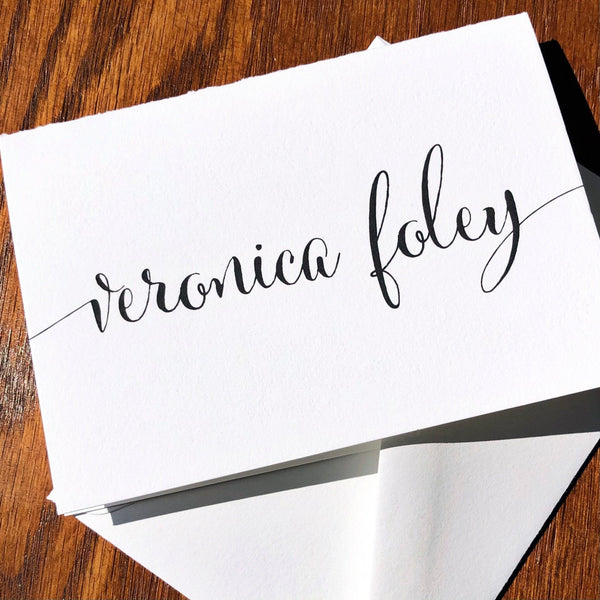 100% Cotton Name Stationery Set of Correspondence Cards