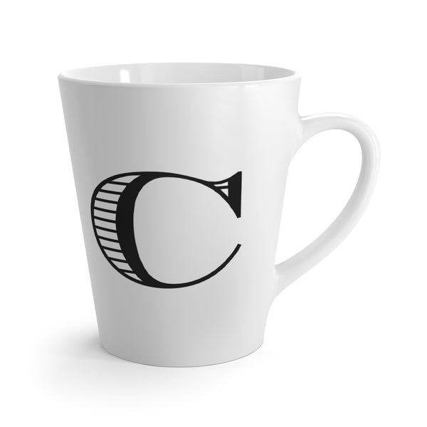 Letter C Shaded Roman Latte Mug with Initial