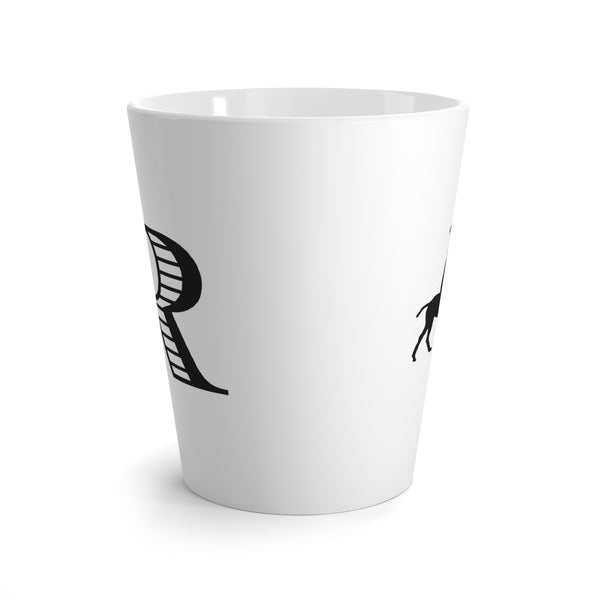 Letter R Polo Pony or Horse Mug with Initial, Tapered Latte Style