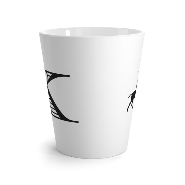 Letter K Polo Pony or Horse Mug with Initial, Tapered Latte Style