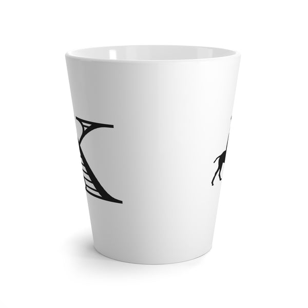 Letter X Polo Pony or Horse Mug with Initial, Tapered Latte Style