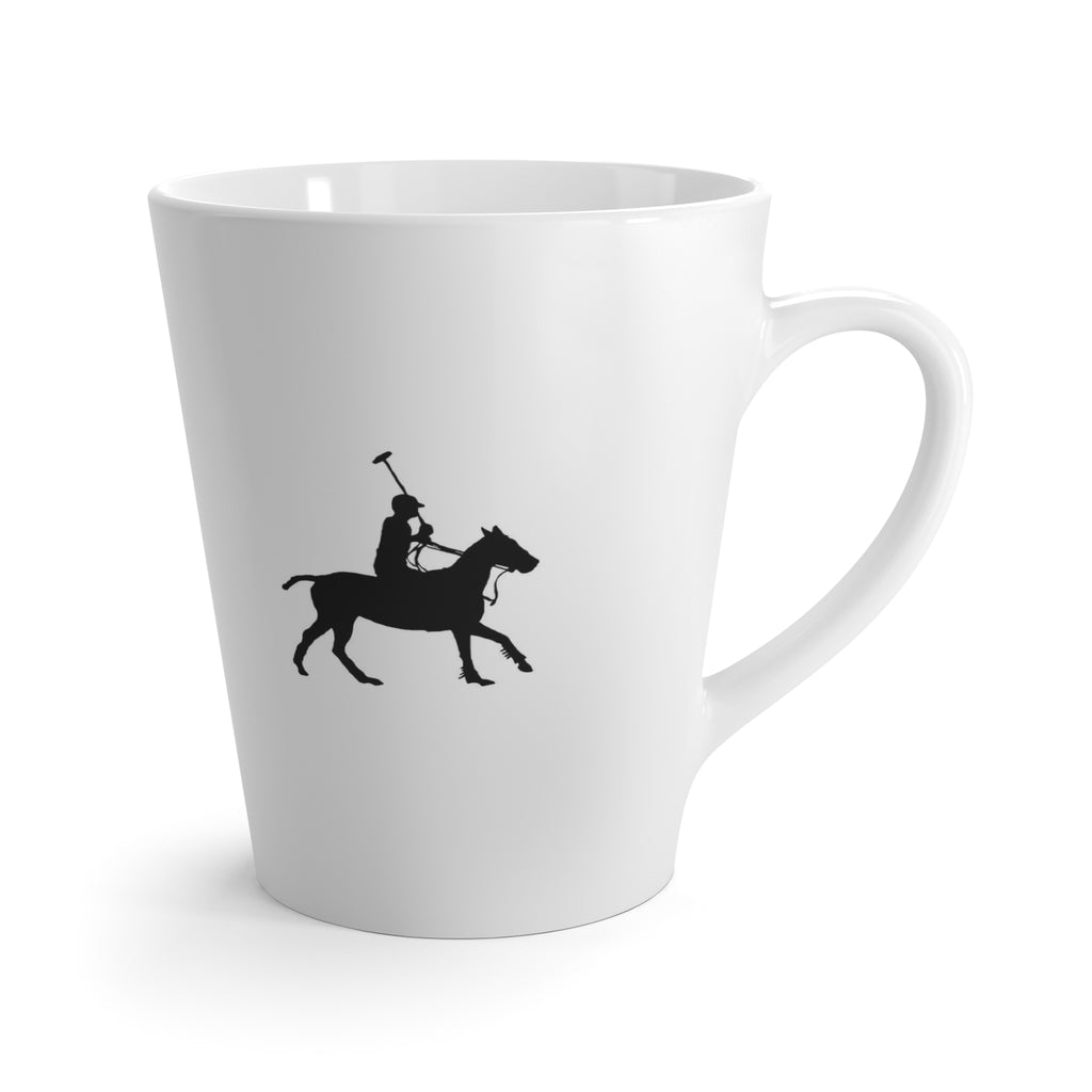 Letter Q Polo Pony or Horse Mug with Initial, Tapered Latte Style