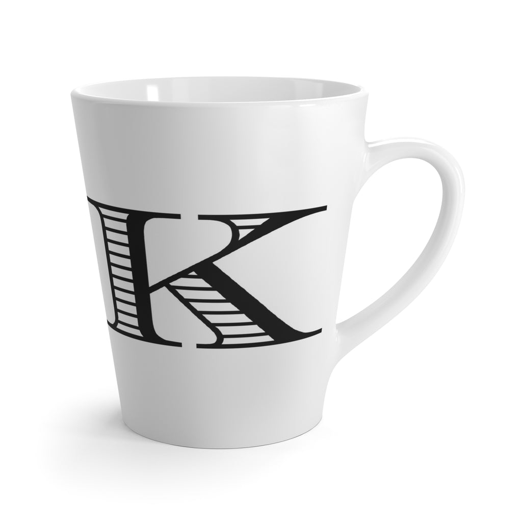 Letter K Shaded Roman Latte Mug with Initial