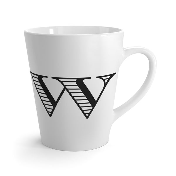 Letter W Shaded Roman Latte Mug with Initial
