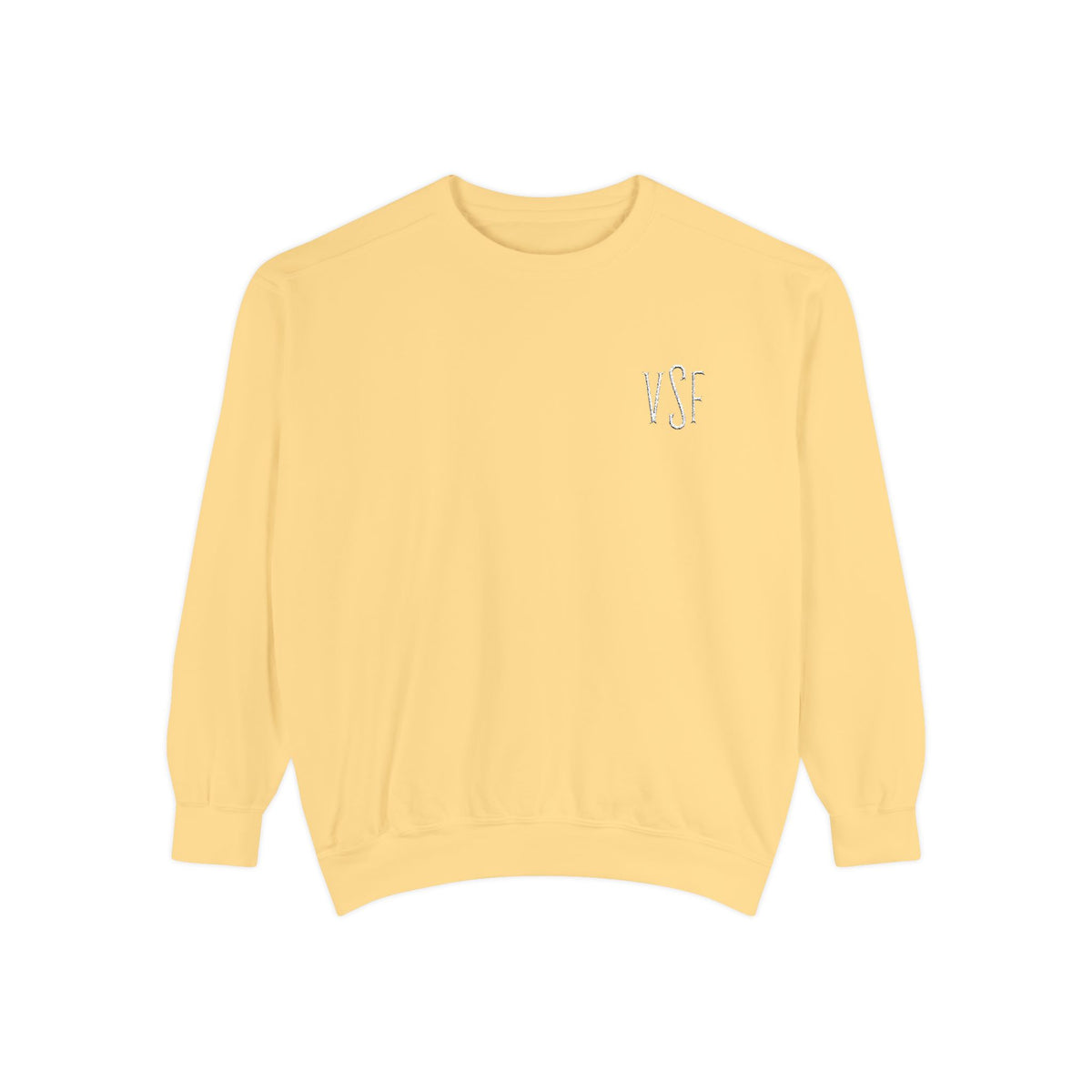 Minimal White Sweatshirt with Subtle Monogram Pocket Graphic
