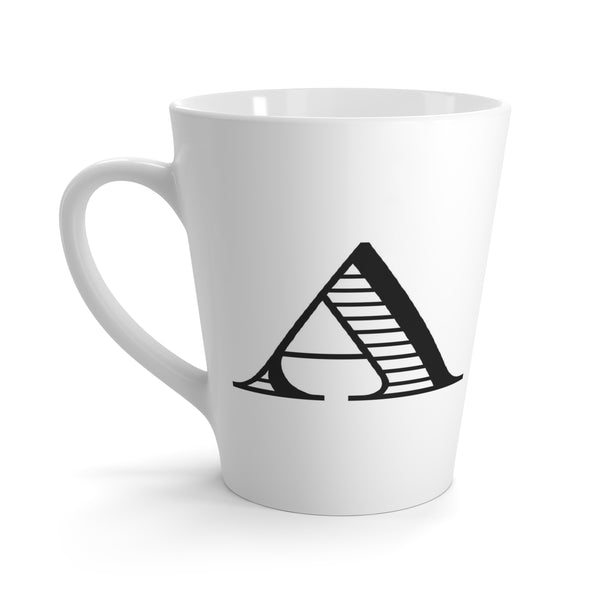 Letter A Shaded Roman Latte Mug with Initial