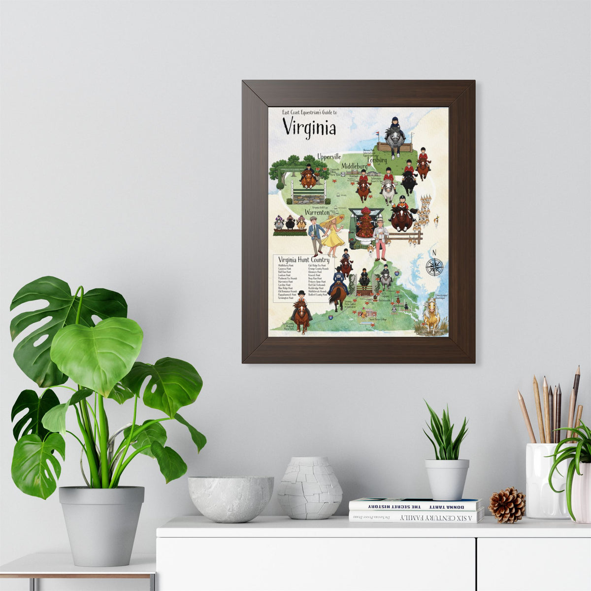 East Coast Equestrian's Guide to Virginia Framed Map