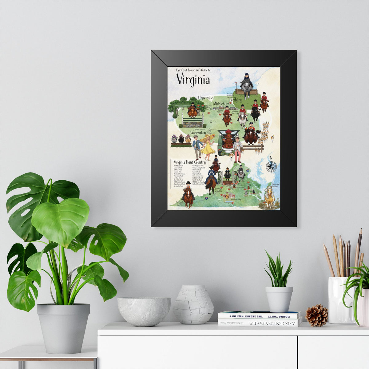 East Coast Equestrian's Guide to Virginia Framed Map