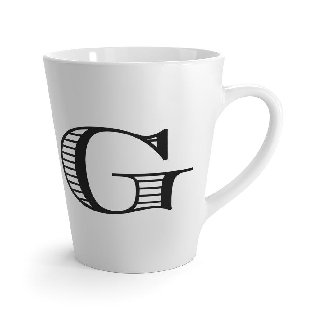 Letter G Shaded Roman Latte Mug with Initial