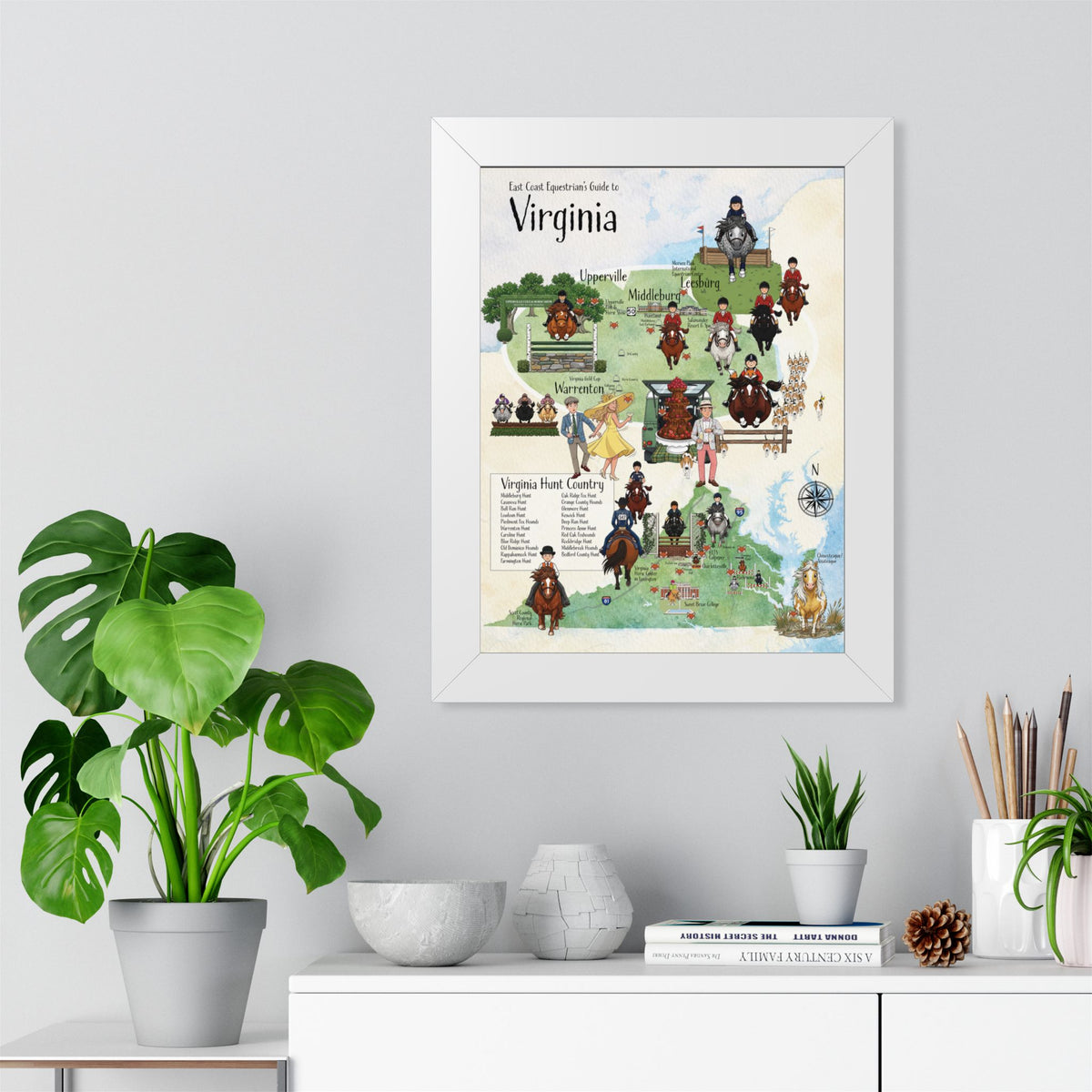 East Coast Equestrian's Guide to Virginia Framed Map