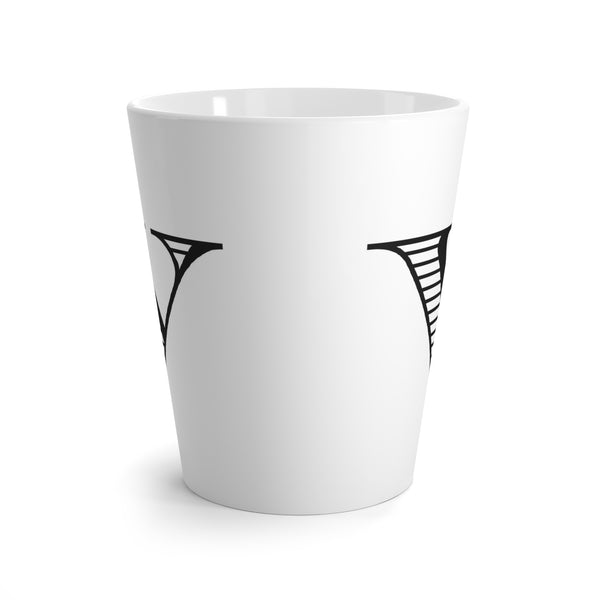 Letter V Shaded Roman Latte Mug with Initial