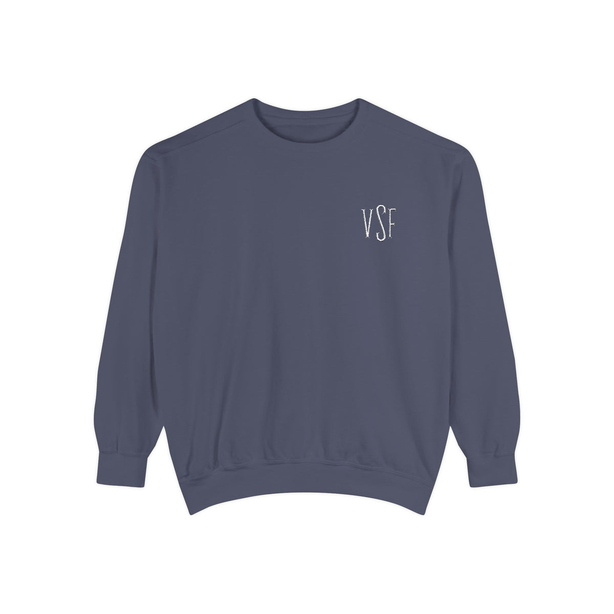 Minimal White Sweatshirt with Subtle Monogram Pocket Graphic