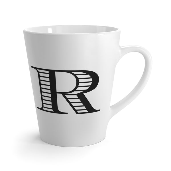 Letter R Shaded Roman Latte Mug with Initial