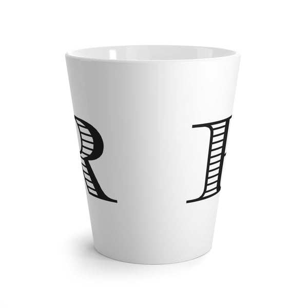 Letter R Shaded Roman Latte Mug with Initial