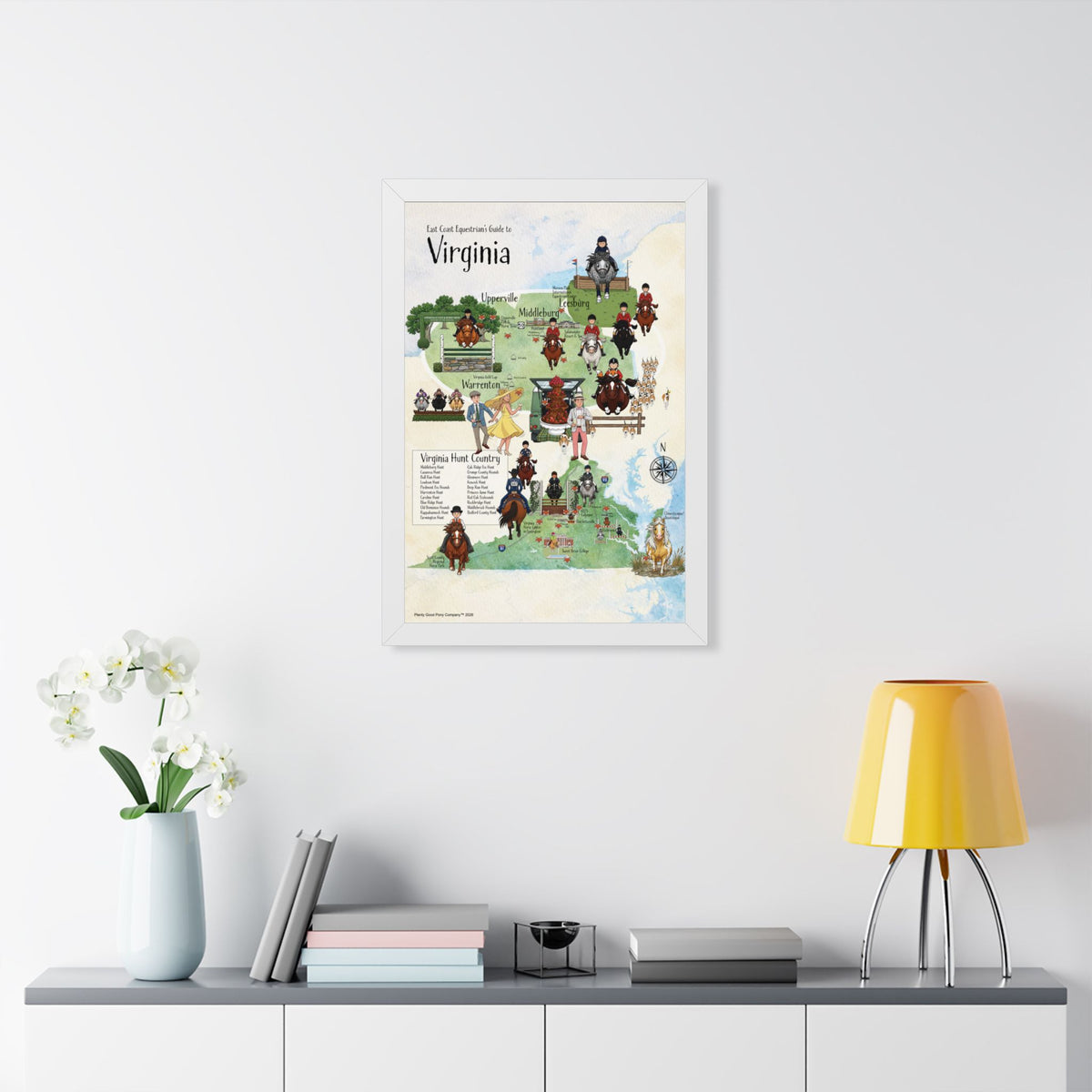 East Coast Equestrian's Guide to Virginia Framed Map