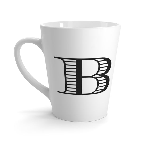 Letter B Polo Pony or Horse Mug with Initial, Tapered Latte Style