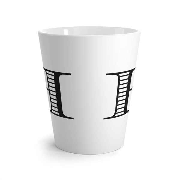 Letter H Shaded Roman Latte Mug with Initial