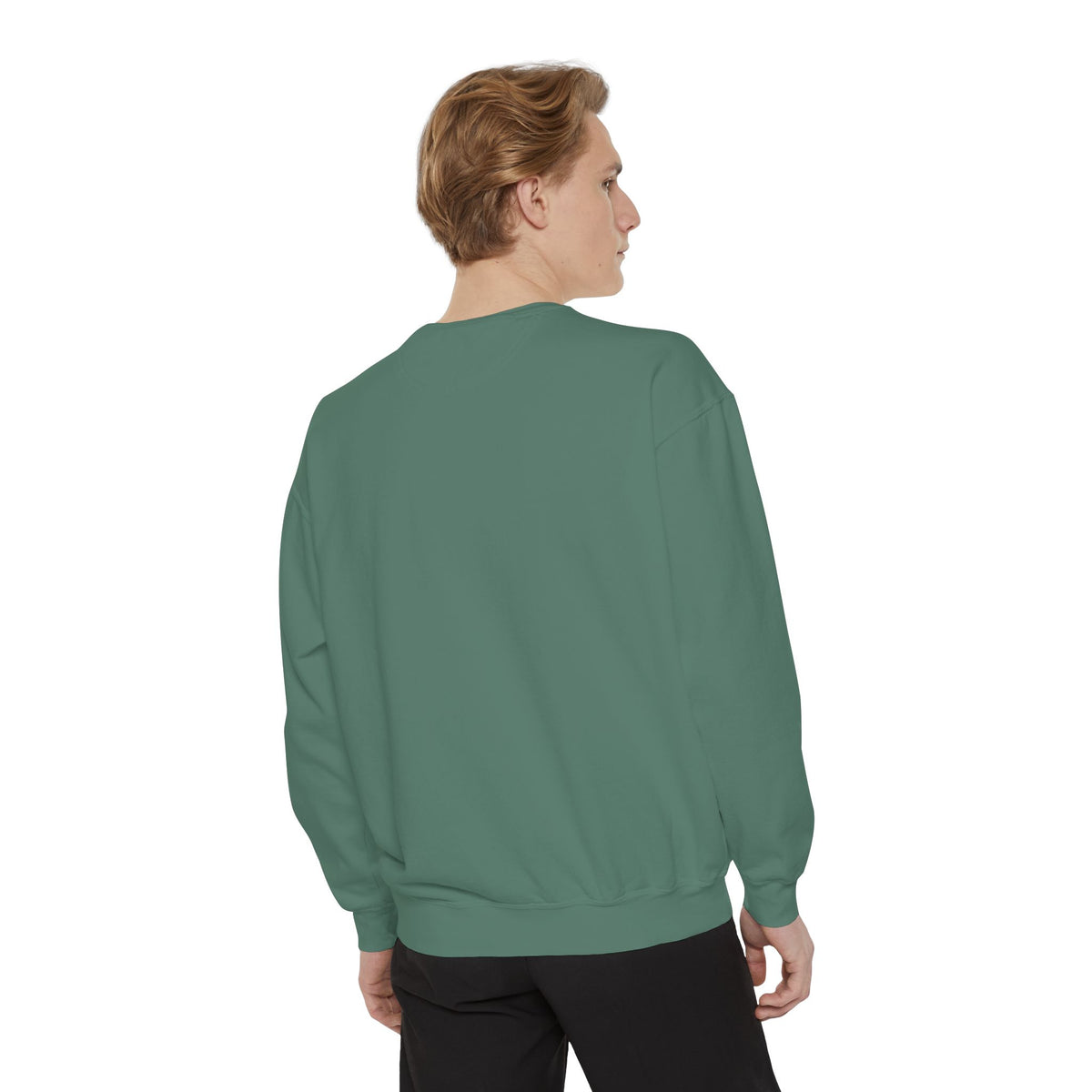 Minimal White Sweatshirt with Subtle Monogram Pocket Graphic