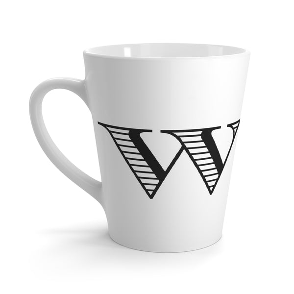 Letter W Shaded Roman Latte Mug with Initial