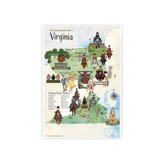 East Coast Equestrian Guide to Virginia, Glossy Poster, no frame