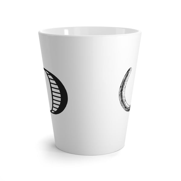Letter D Horse Shoe Mug with Initial, Tapered Latte Style