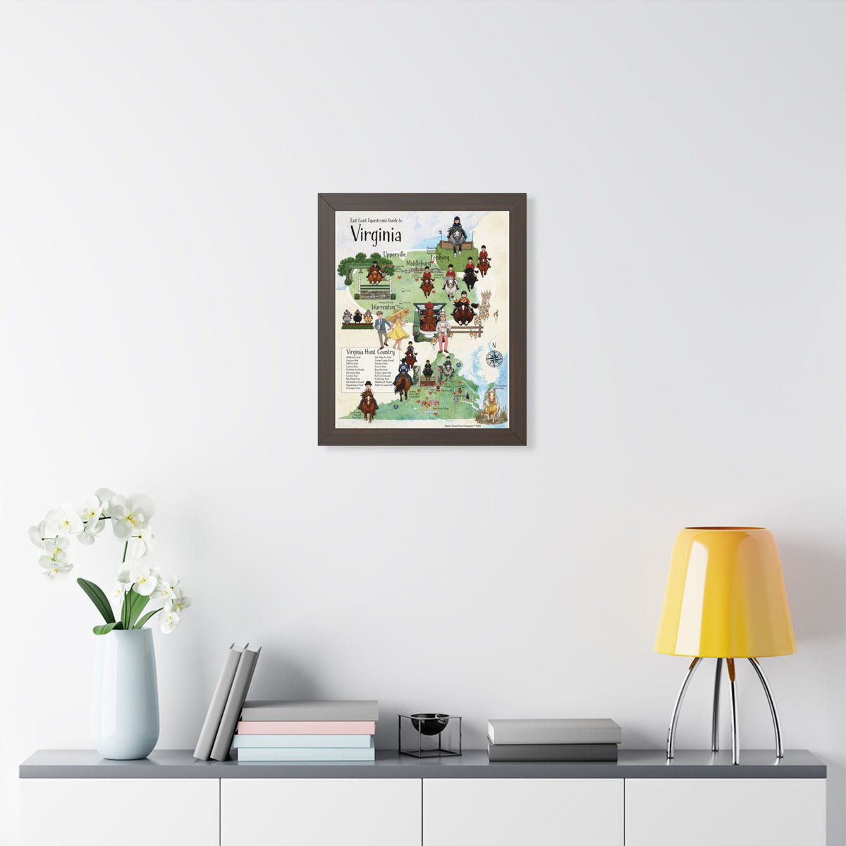 East Coast Equestrian's Guide to Virginia Framed Map