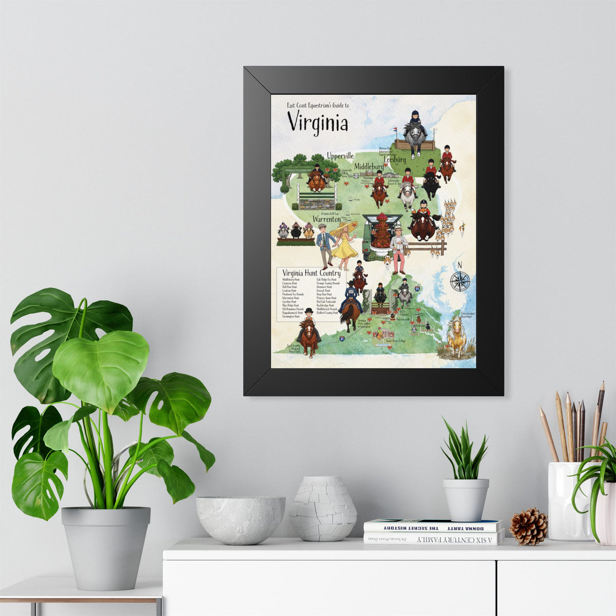 East Coast Equestrian's Guide to Virginia Framed Map