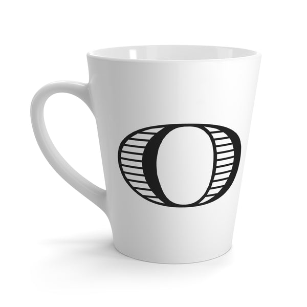 Letter O Warmblood Horse Mug with Initial, Tapered Latte Style