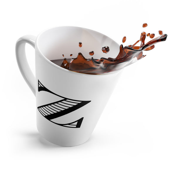 Letter Z Warmblood Horse Mug with Initial, Tapered Latte Style
