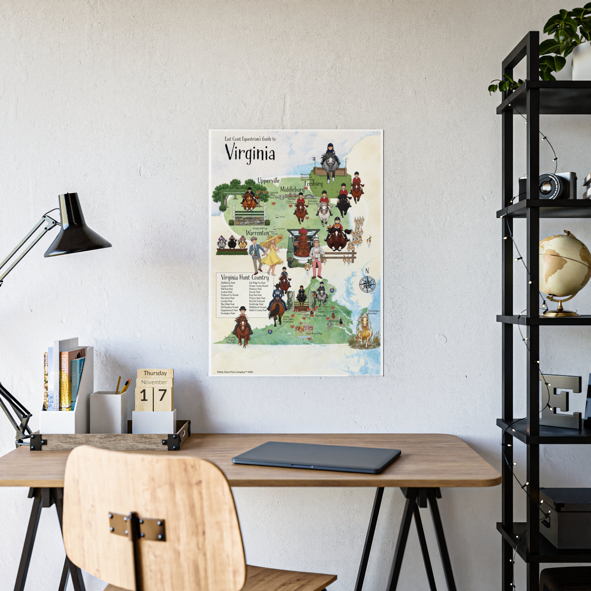 East Coast Equestrian Guide to Virginia, Glossy Poster, no frame