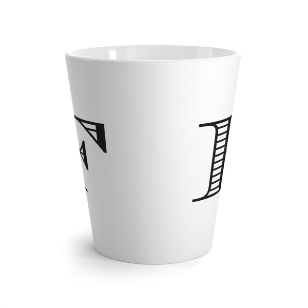 Letter F Shaded Roman Latte Mug with Initial
