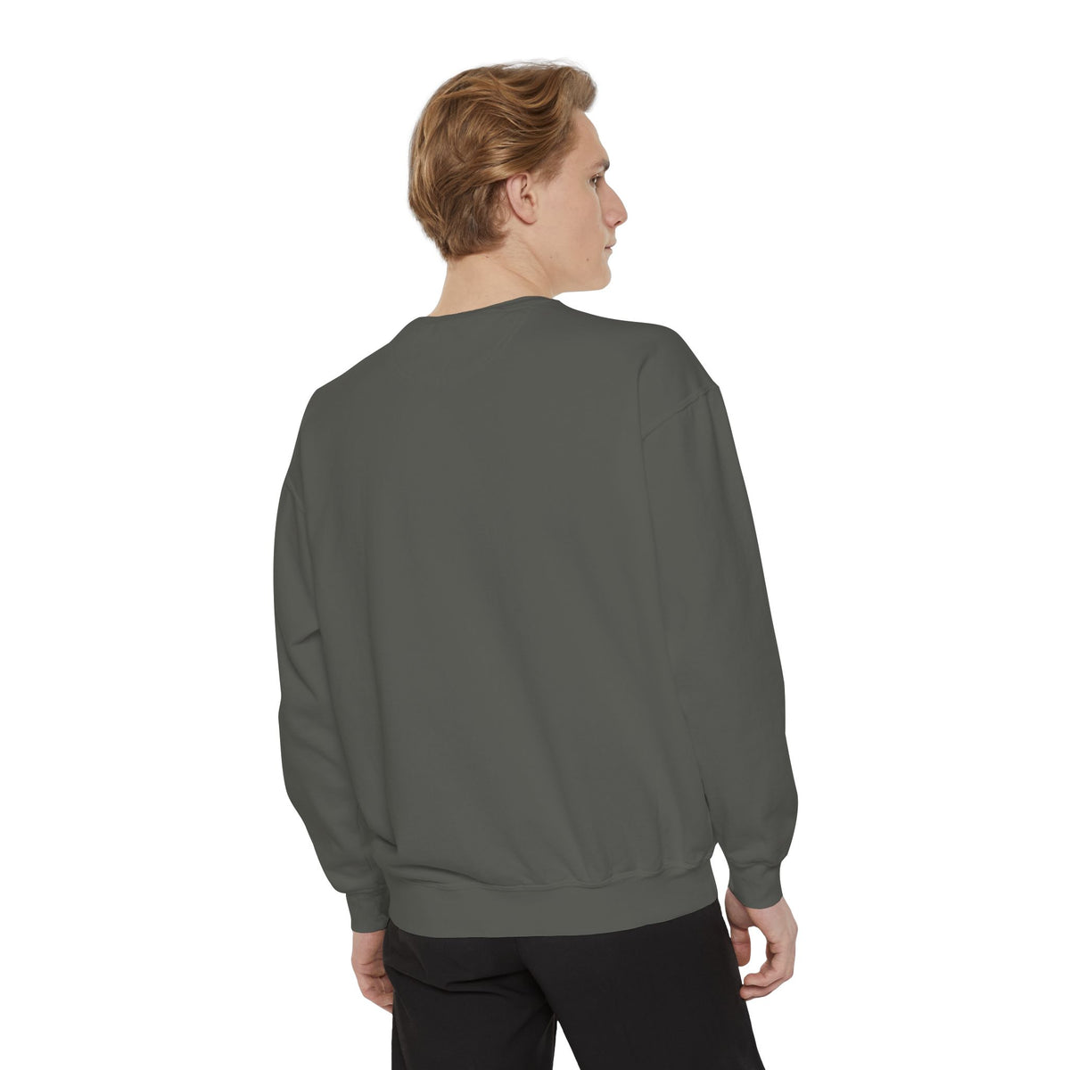 Minimal White Sweatshirt with Subtle Monogram Pocket Graphic