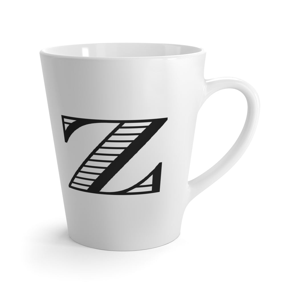 Letter Z Shaded Roman Latte Mug with Initial