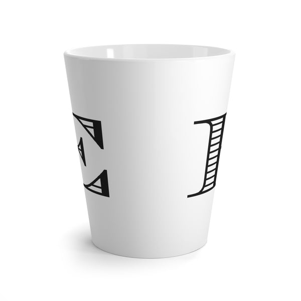 Letter E Shaded Roman Latte Mug with Initial