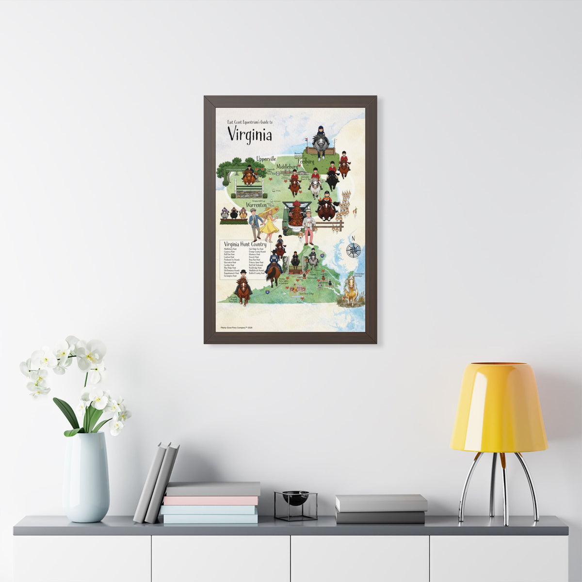 East Coast Equestrian's Guide to Virginia Framed Map