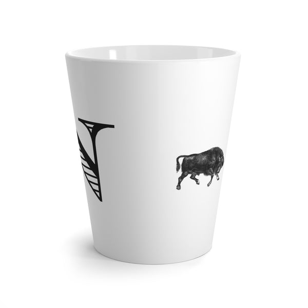 Letter N Bull and Bear Mug, Tapered Latte Style