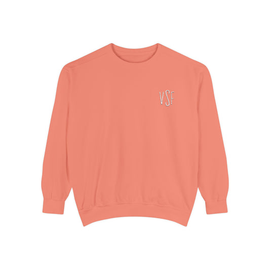 Minimal White Sweatshirt with Subtle Monogram Pocket Graphic