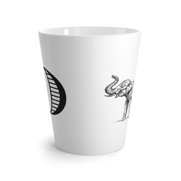 Letter O Elephant Mug with Initial, Tapered Latte Mug