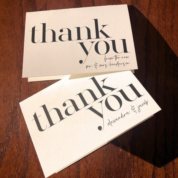 Modern Bridal Shower Thank You Card Set