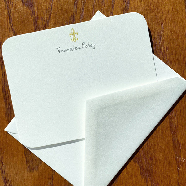 Fleur De Lis Stationery: Thank You Cards or Note Pad Mardi gras