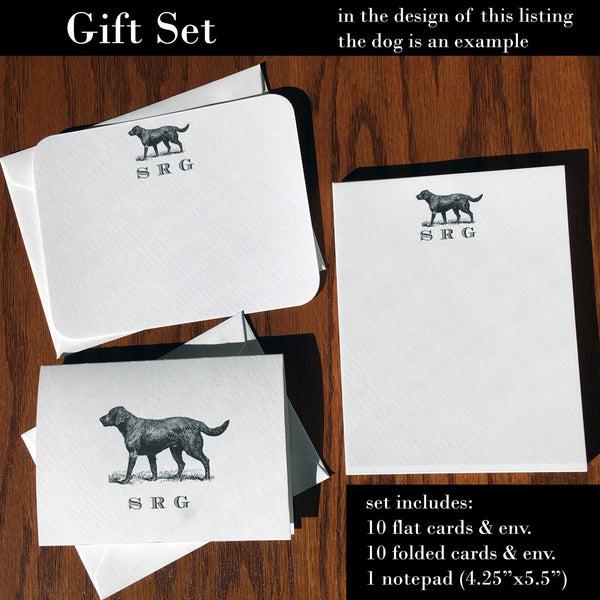 Personalized Deer Stationery Note Card Set