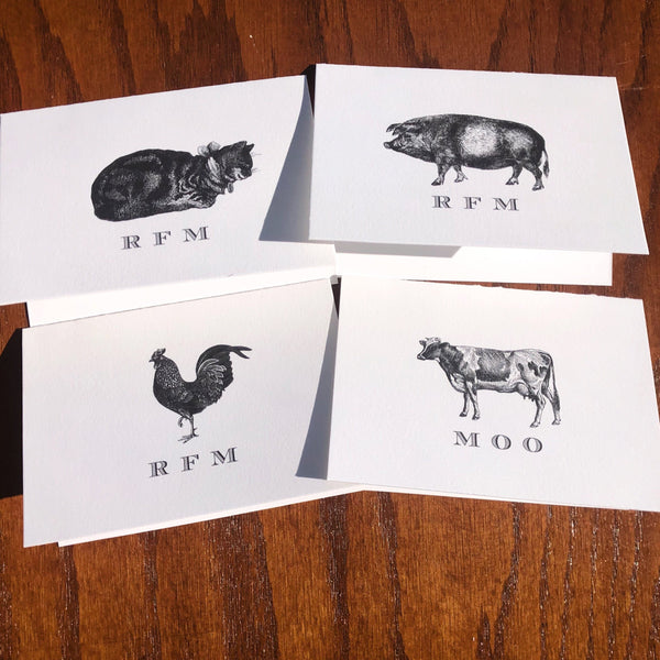 Personalized Pig Stationery Note Card Set