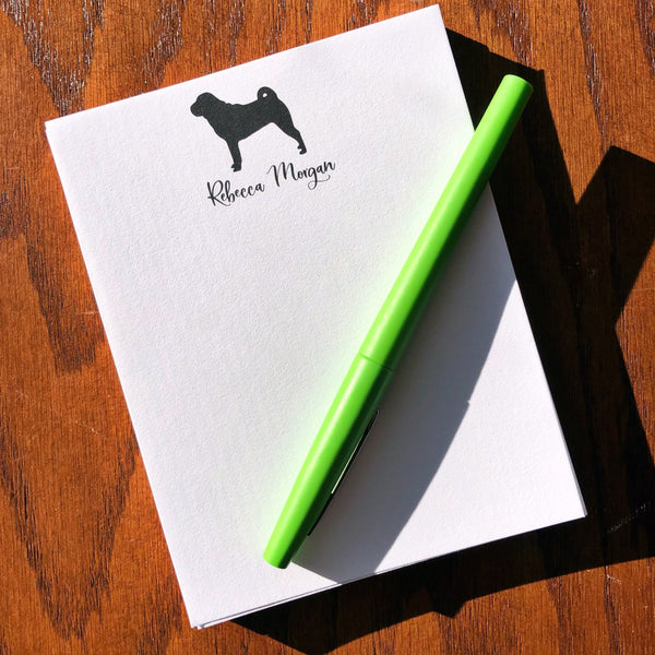 Personalized Shar Pei Dog Breed Note Cards or Note Pads