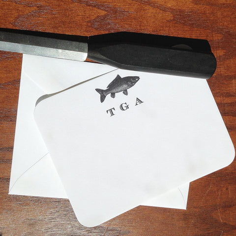 Monogrammed Stationery For Men who Fish