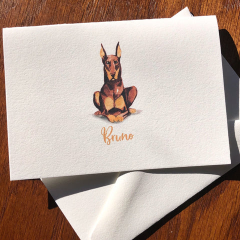 Personalized Doberman Pinscher Note Cards