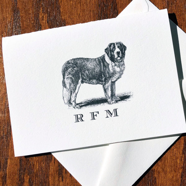 Personalized Saint Bernard Note Cards